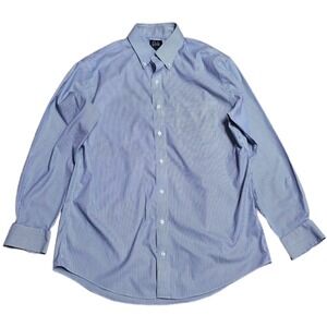Jos. A. Bank Traveler Slim Fit Shirt Men Size 16.5-33 Blue Stripe Button Down